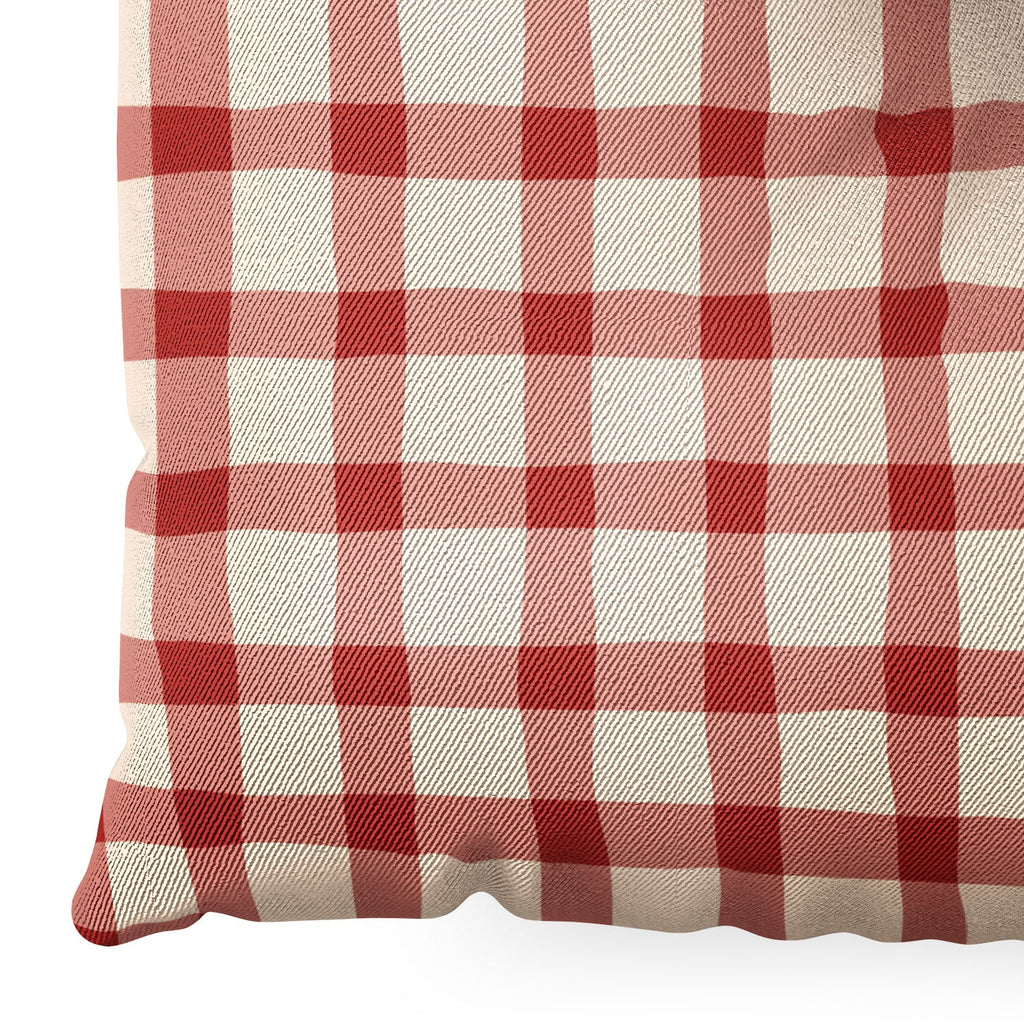 Mirimo Organic Gingham Red Floor Pillow Square