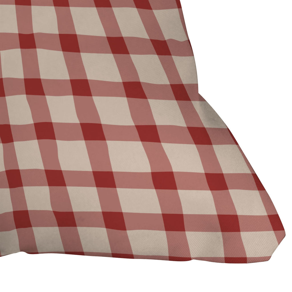 Mirimo Organic Gingham Red Outdoor Throw Pillow