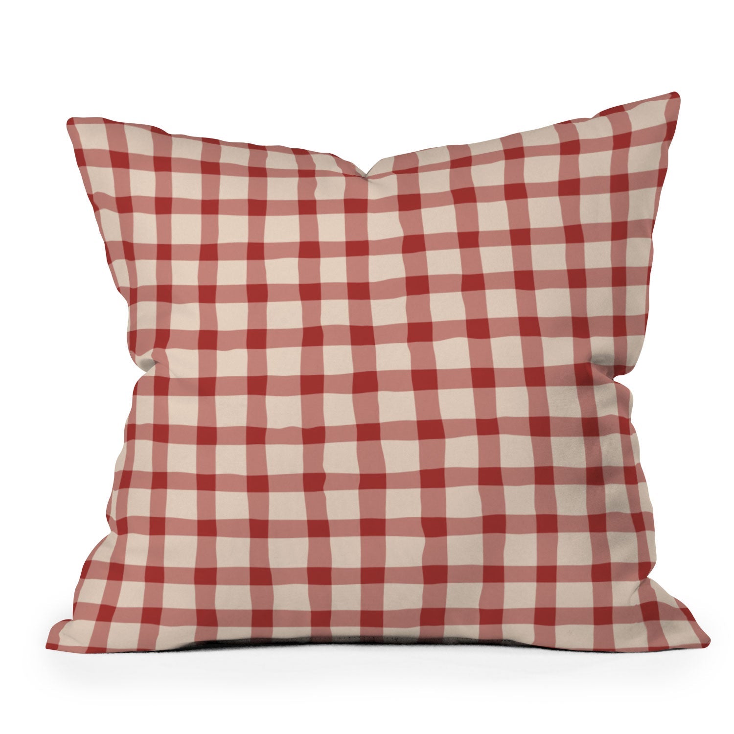 Mirimo Organic Gingham Red Outdoor Throw Pillow