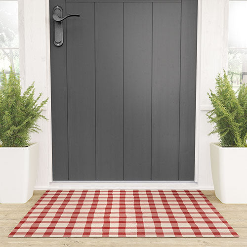 Mirimo Organic Gingham Red Welcome Mat