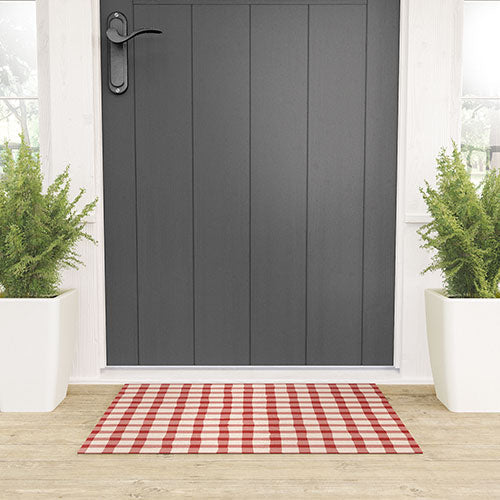 Mirimo Organic Gingham Red Welcome Mat