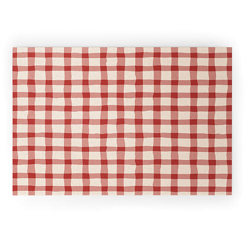 Mirimo Organic Gingham Red Welcome Mat