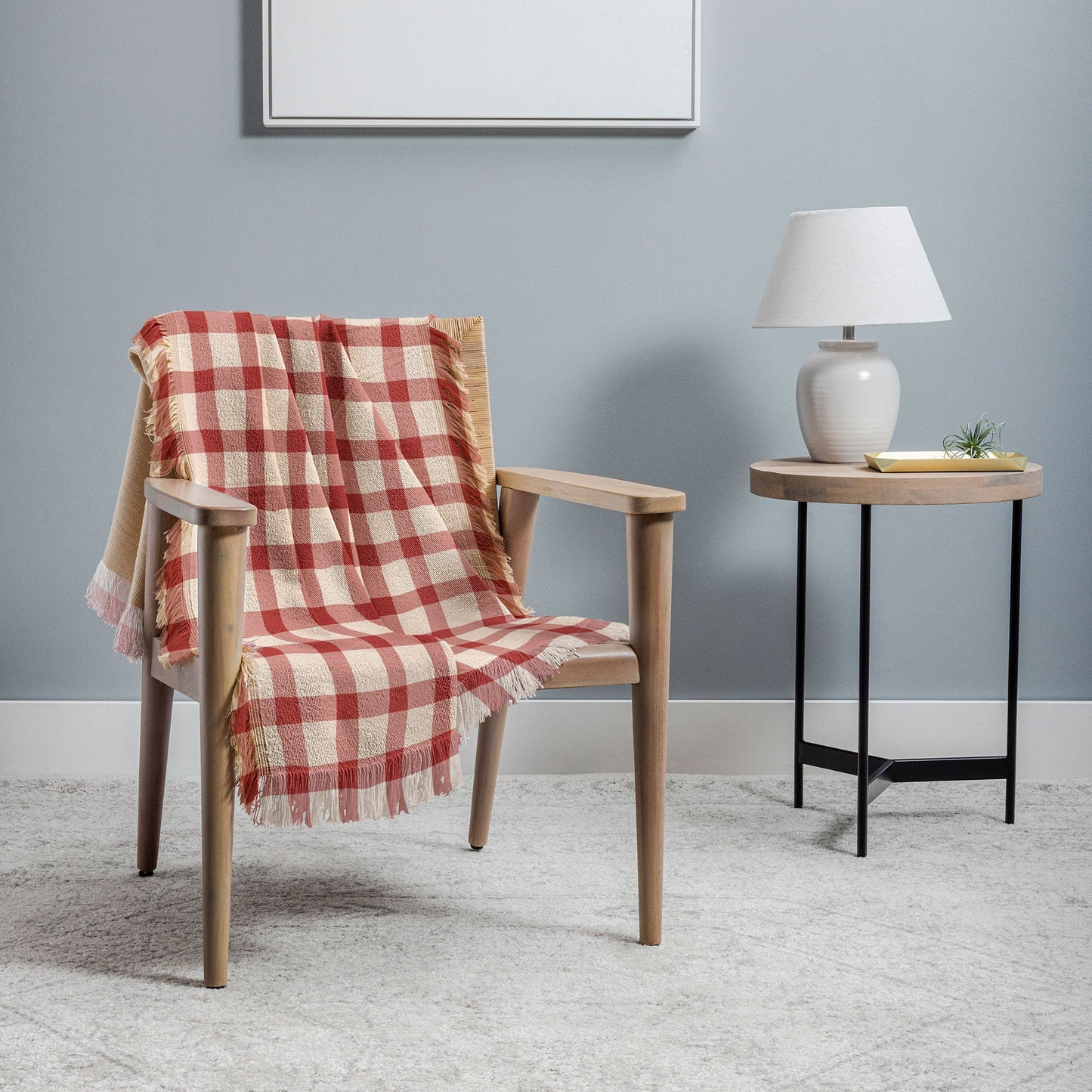Mirimo Organic Gingham Red Throw Blanket