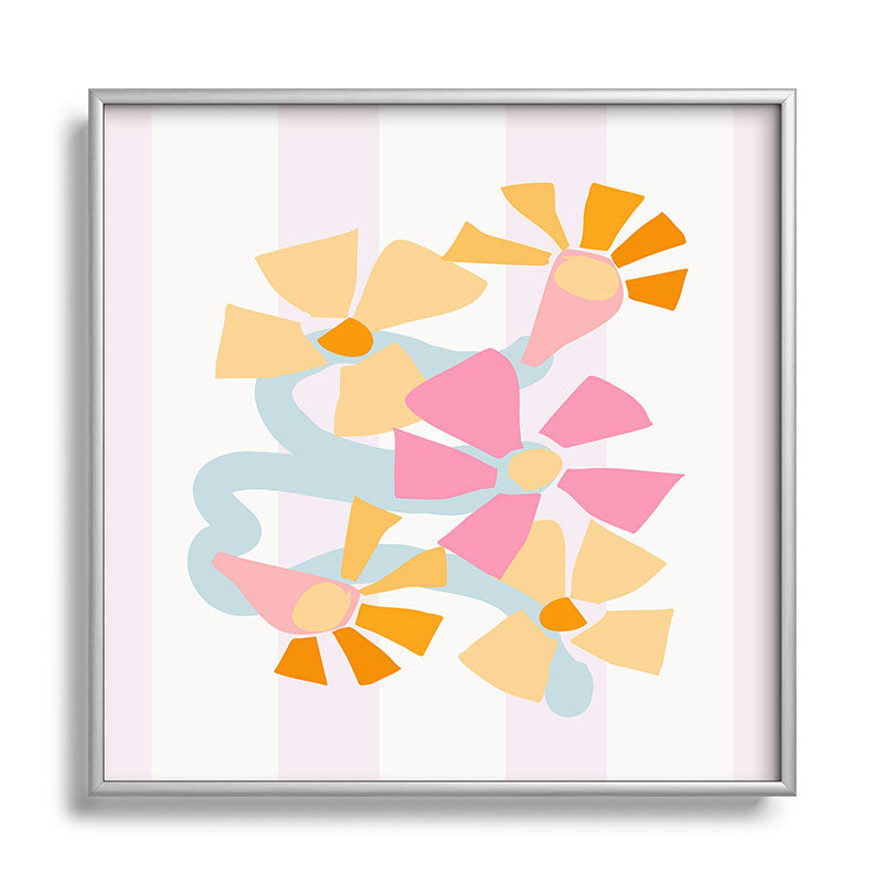 Mirimo Pastel Bunch Square Metal Framed Art Print