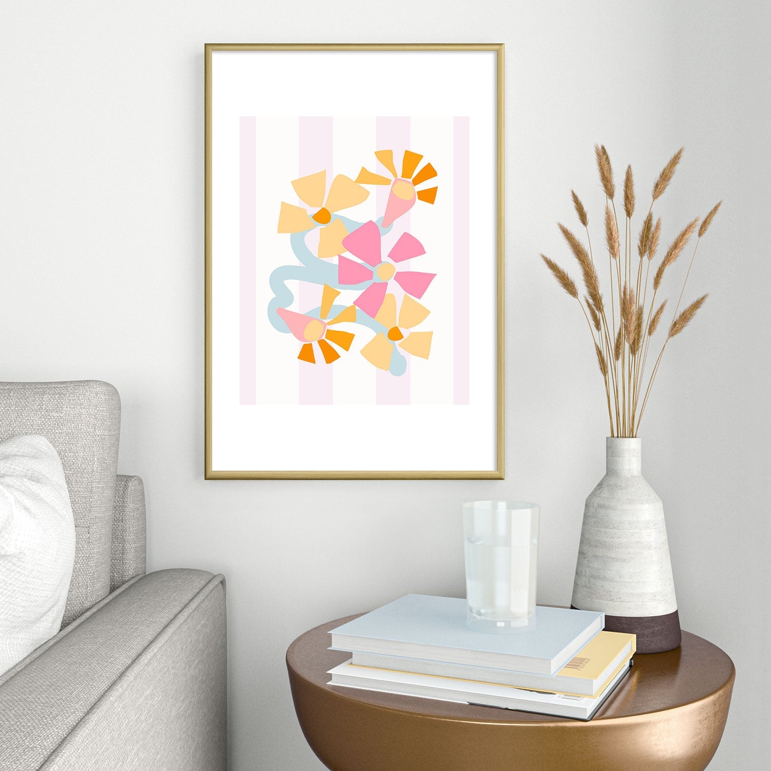 Mirimo Pastel Bunch Metal Framed Art Print