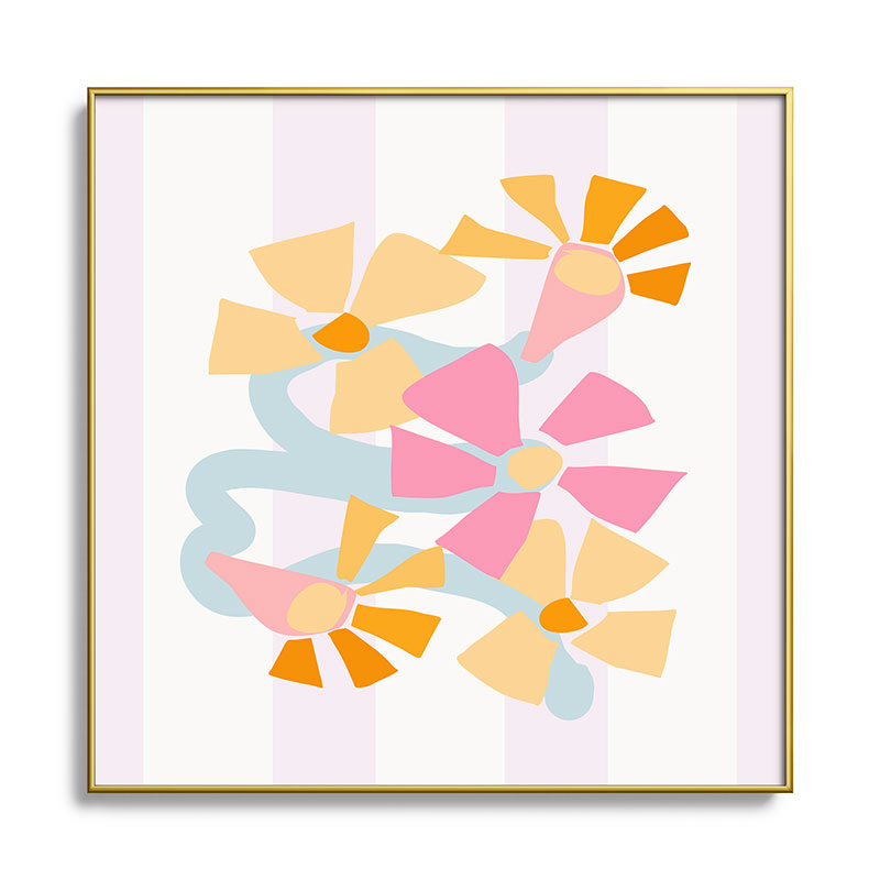 Mirimo Pastel Bunch Square Metal Framed Art Print