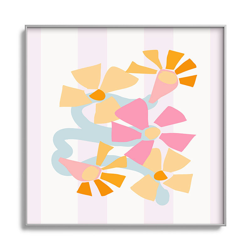 Mirimo Pastel Bunch Square Metal Framed Art Print