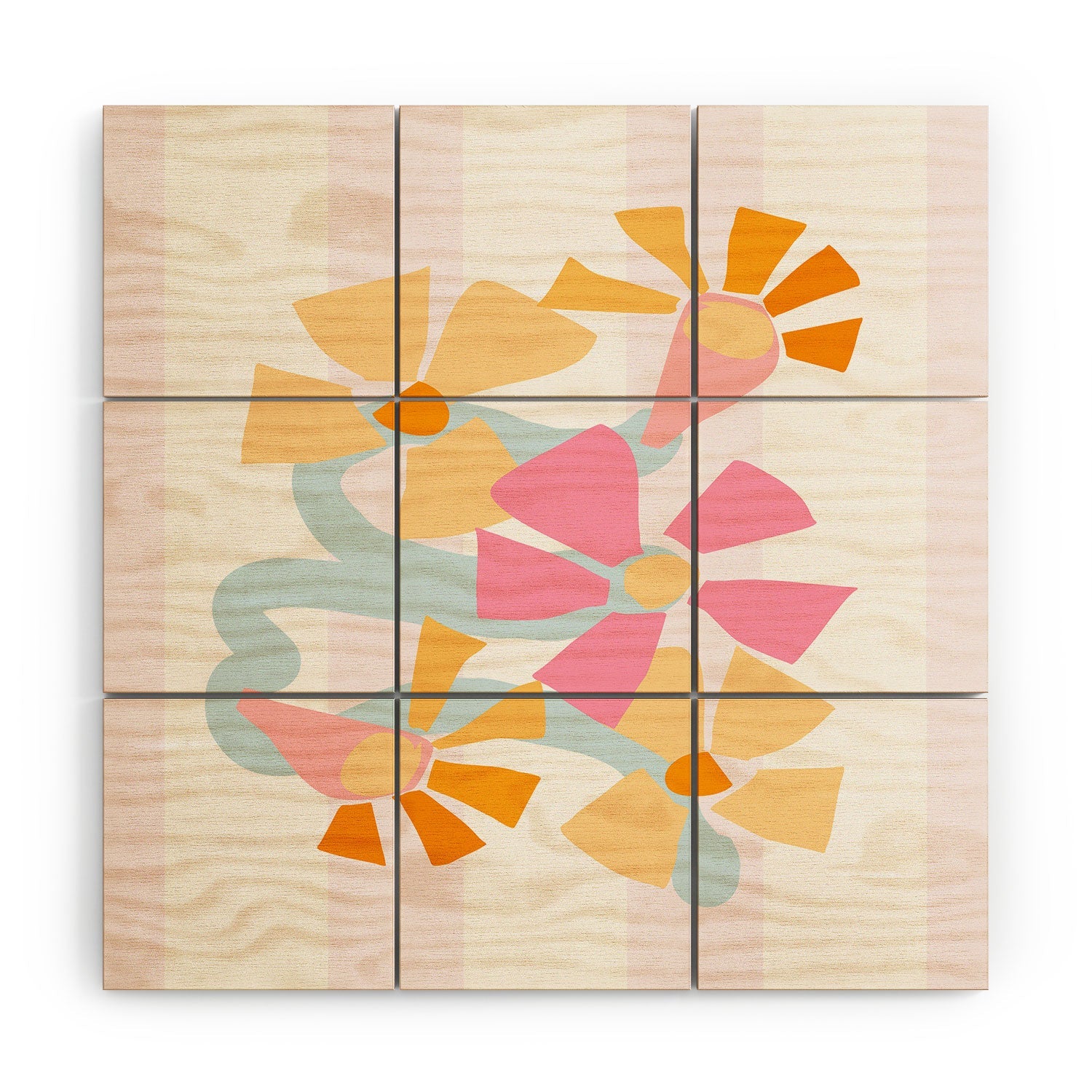 Mirimo Pastel Bunch Wood Wall Mural