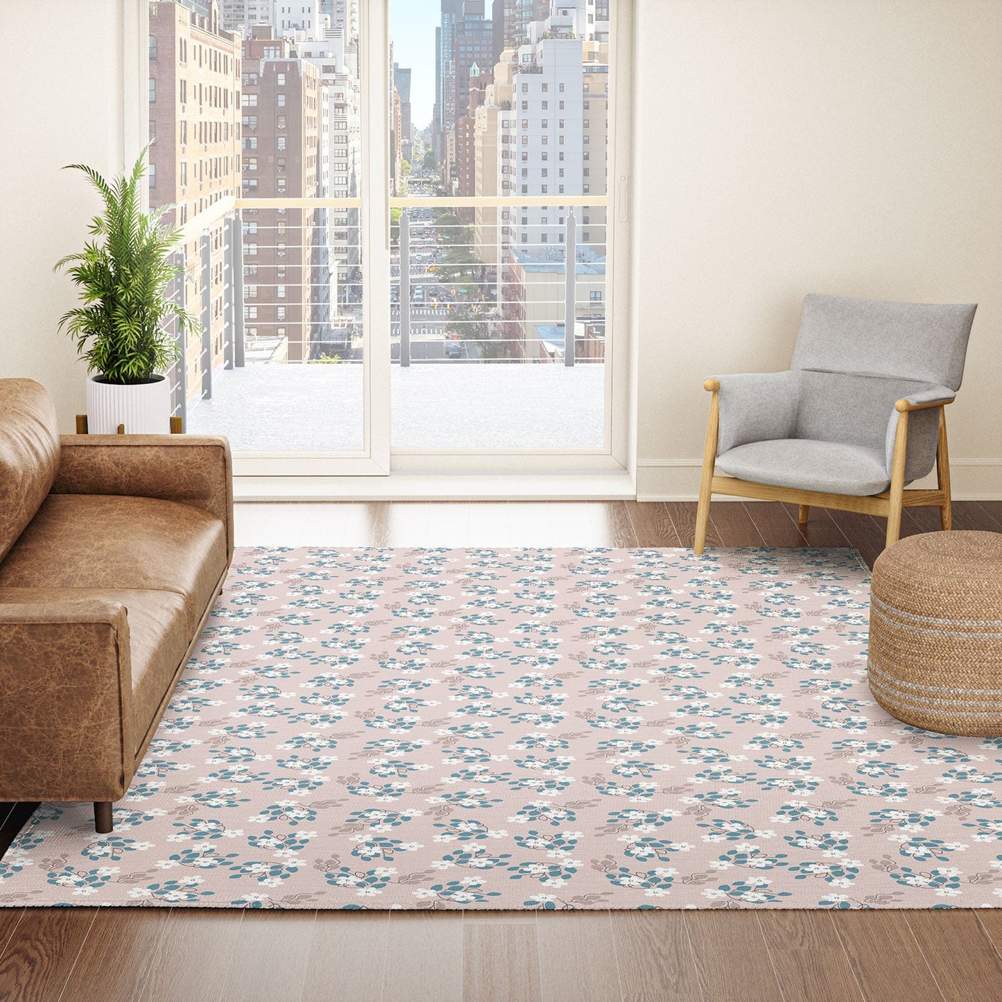 Mirimo Tiny White Flowers Area Rug