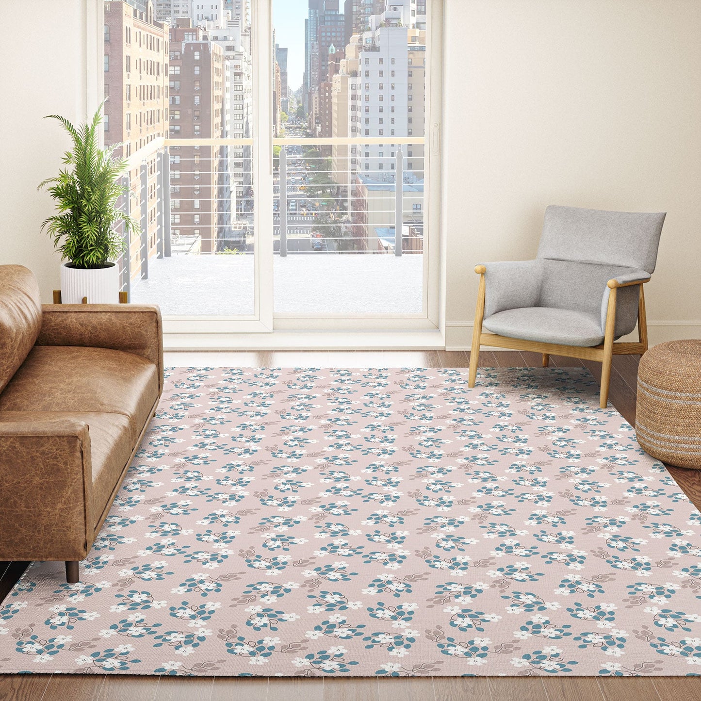 Mirimo Tiny White Flowers Area Rug