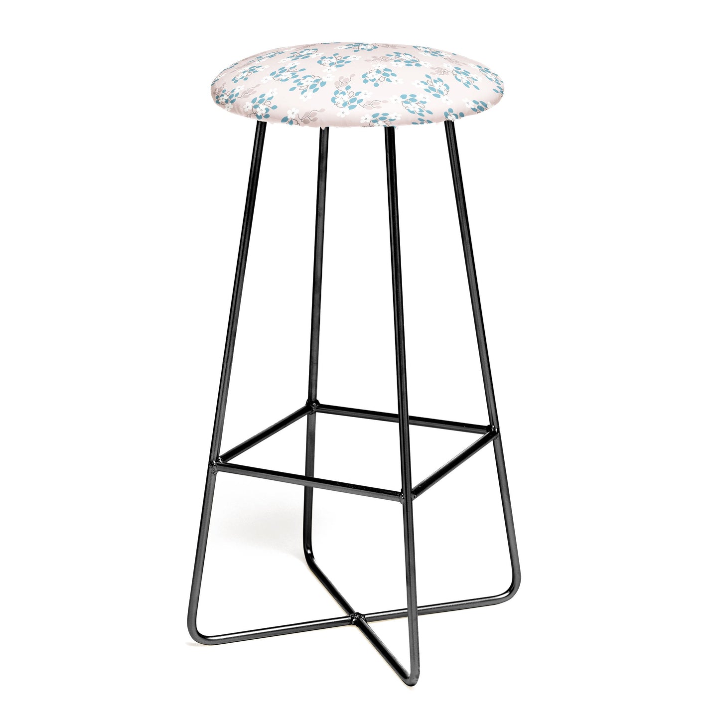 Mirimo Tiny White Flowers Bar Stool