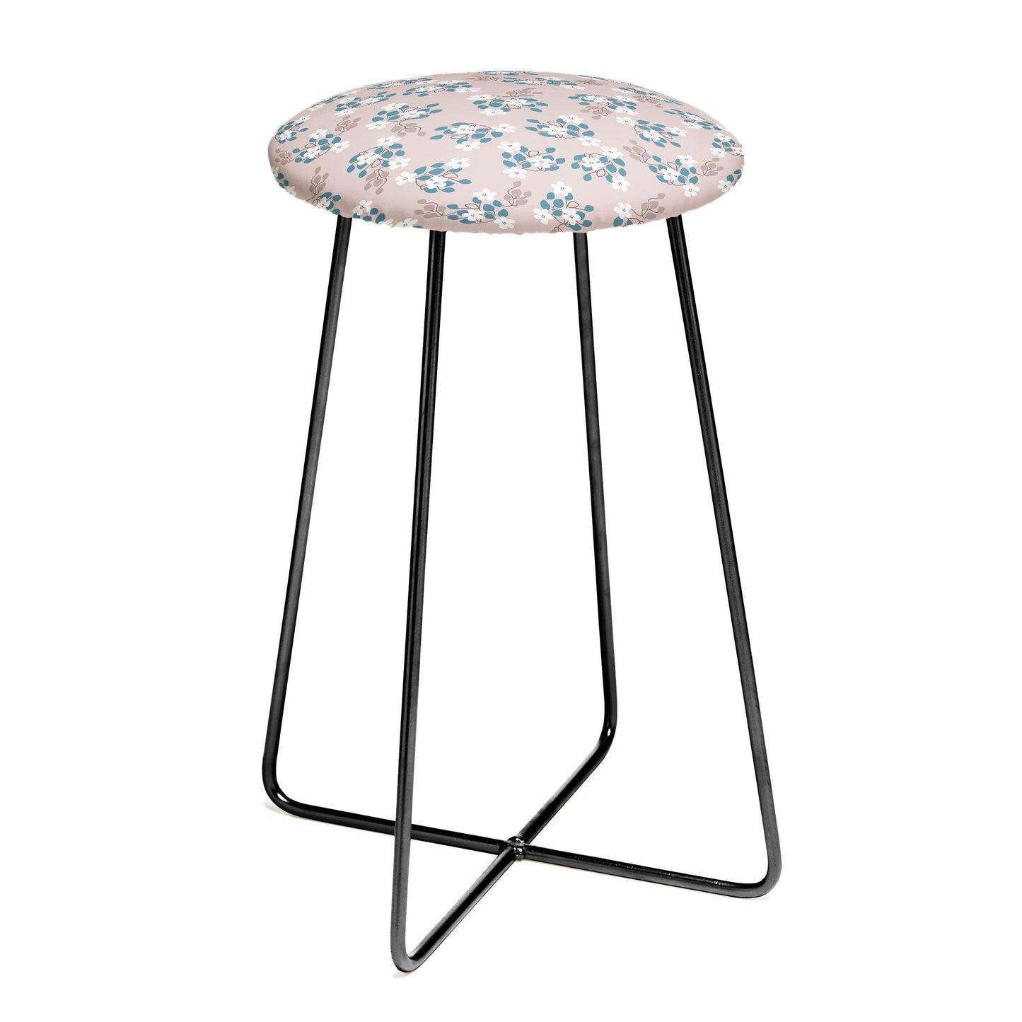 Mirimo Tiny White Flowers Counter Stool