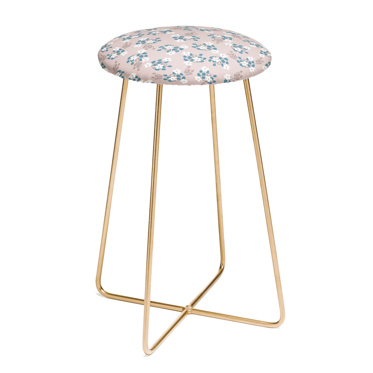 Mirimo Tiny White Flowers Counter Stool