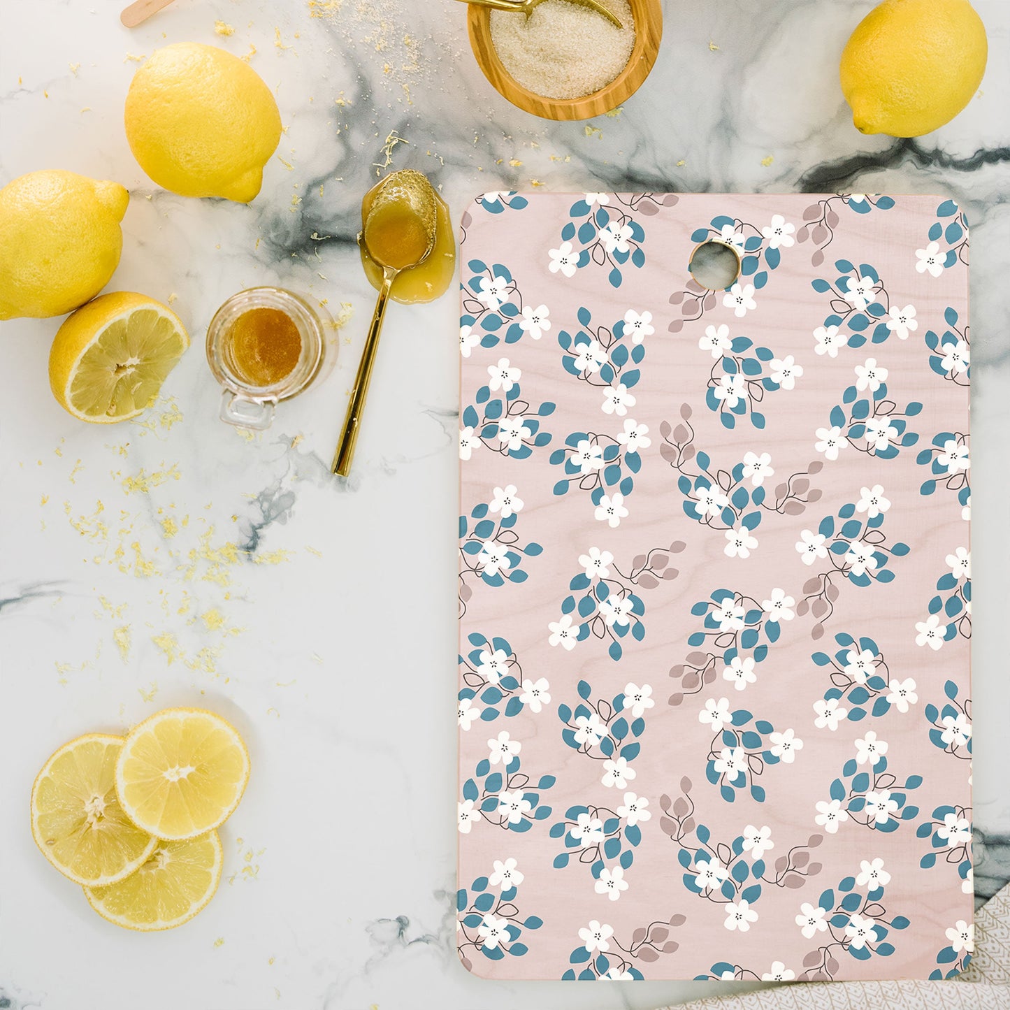 Mirimo Tiny White Flowers Cutting Board Rectangle