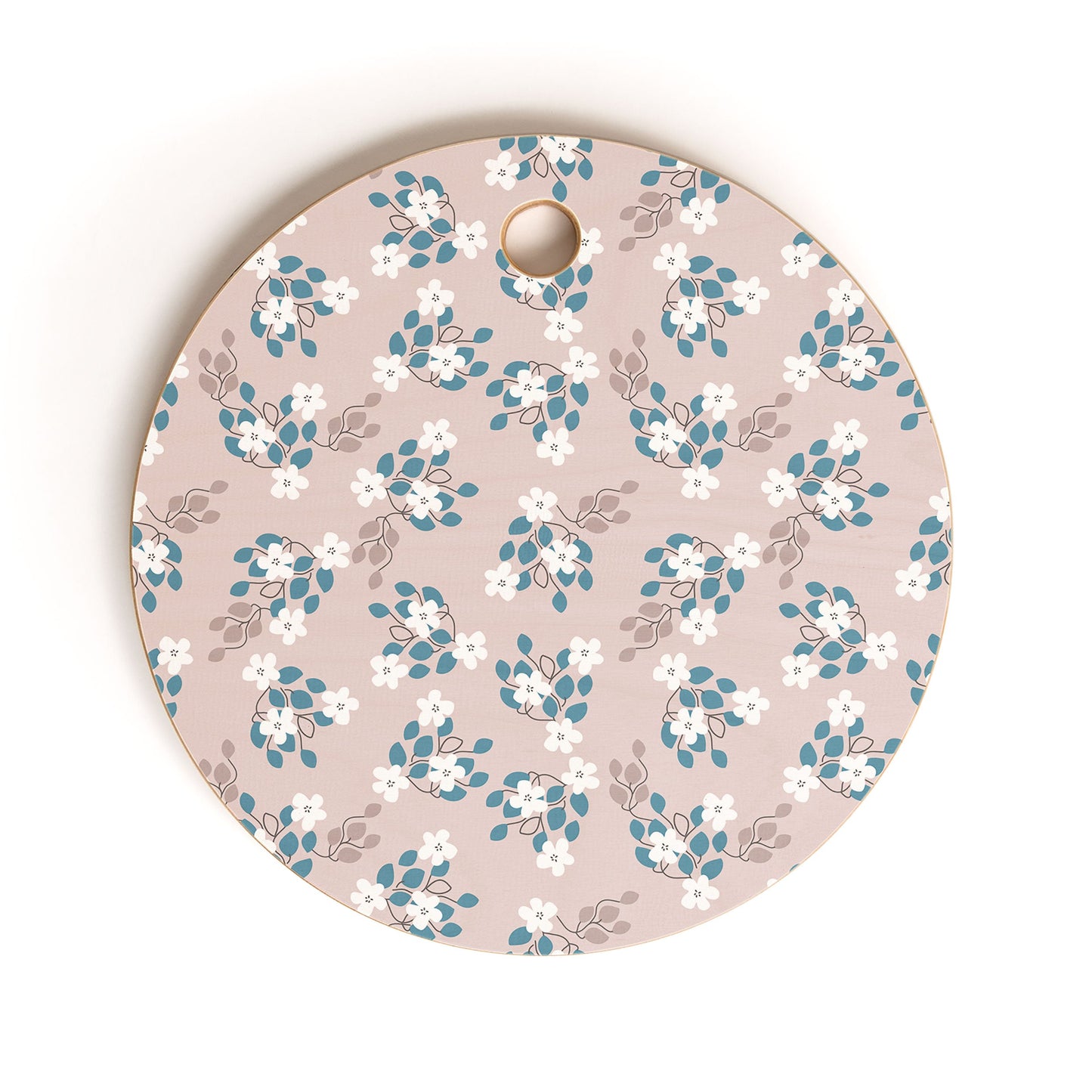 Mirimo Tiny White Flowers Cutting Board Round
