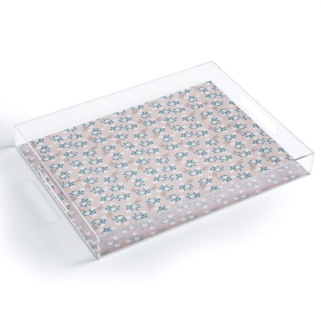 Mirimo Tiny White Flowers Acrylic Tray