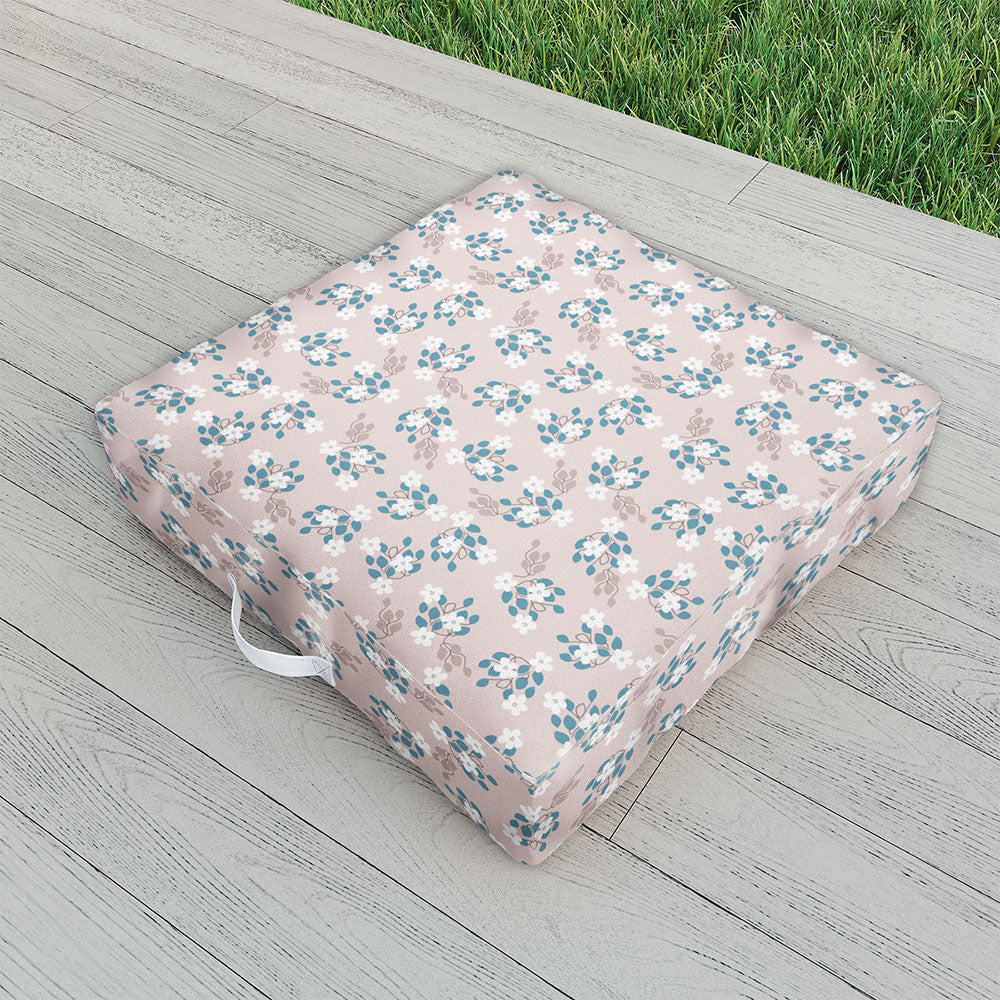 Mirimo Tiny White Flowers Outdoor Floor Cushion