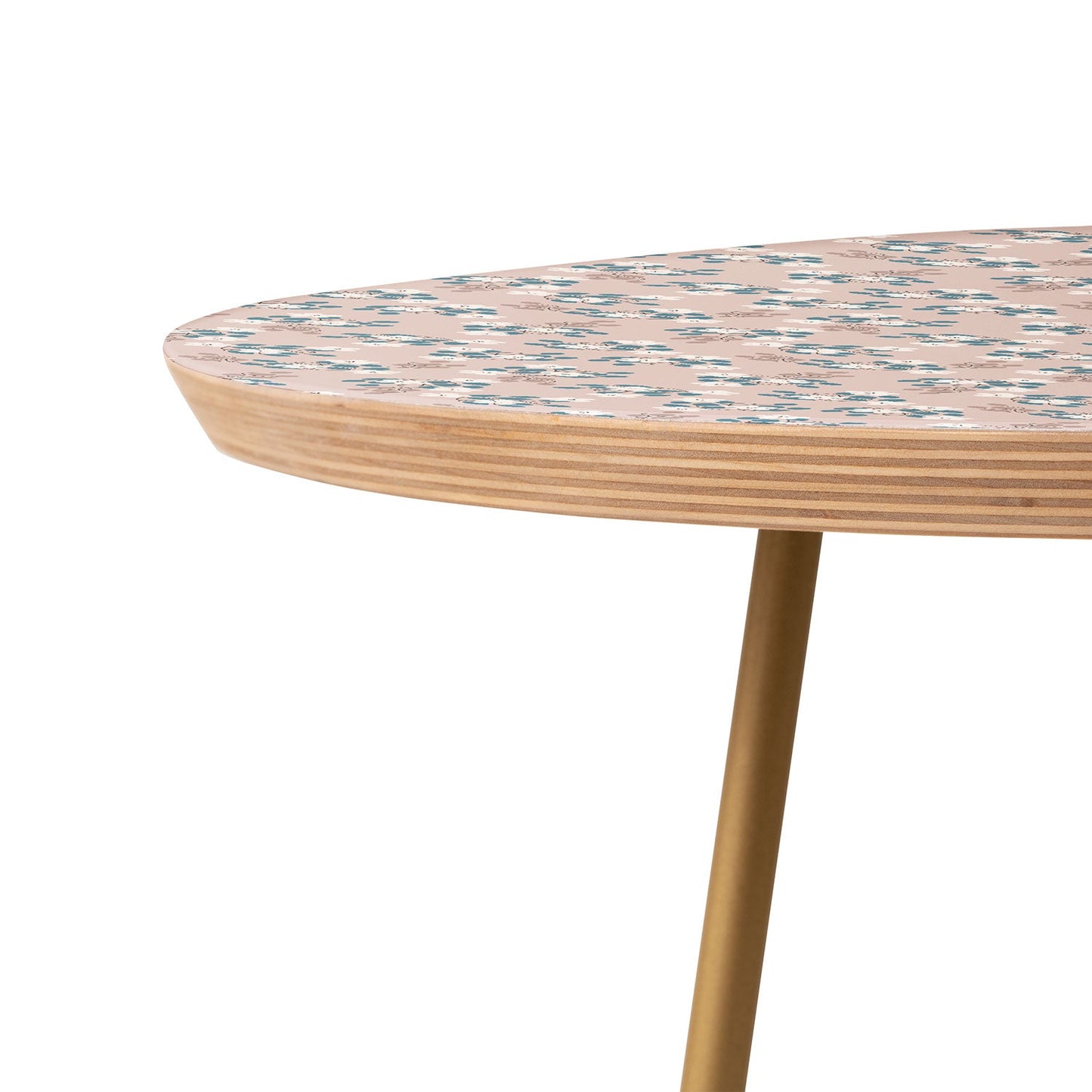 Mirimo Tiny White Flowers Round Side Table