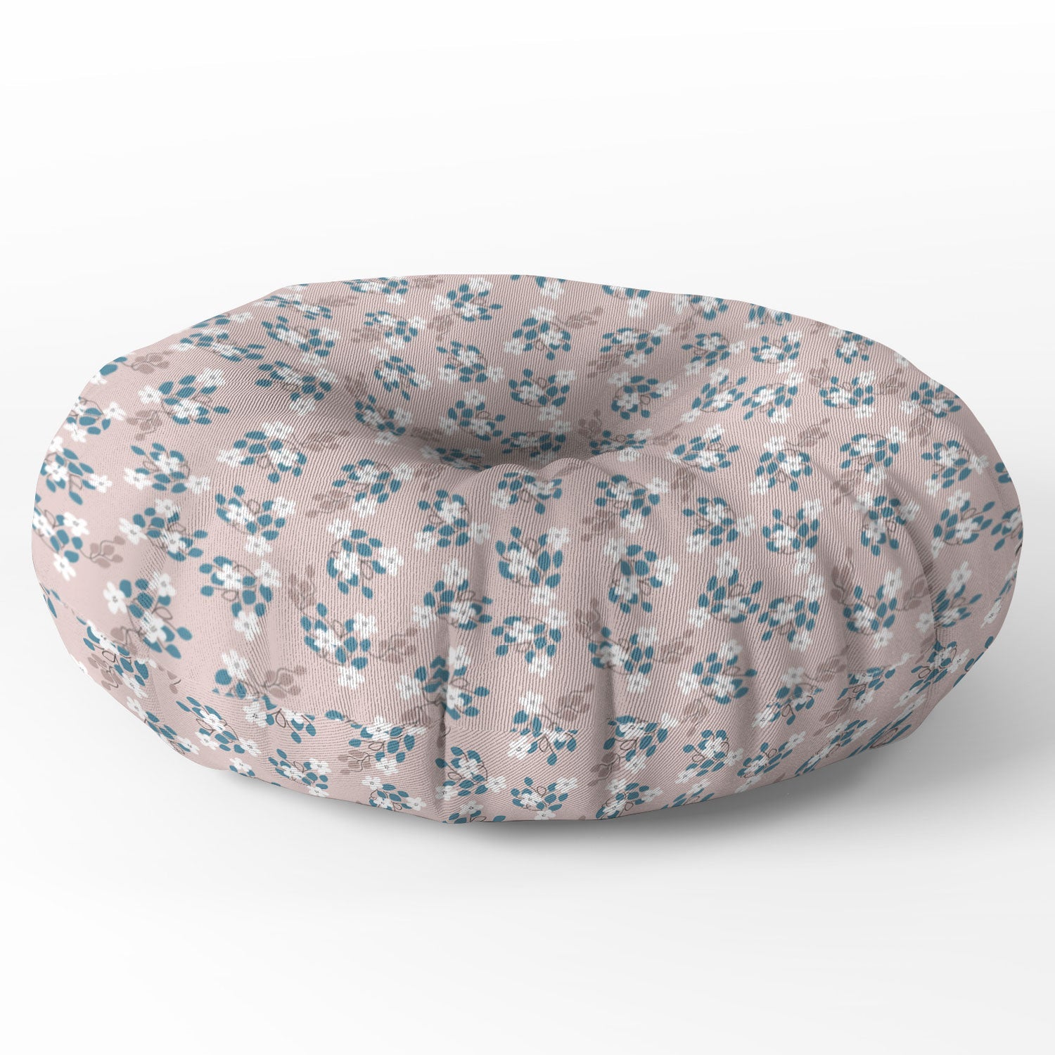 Mirimo Tiny White Flowers Floor Pillow Round