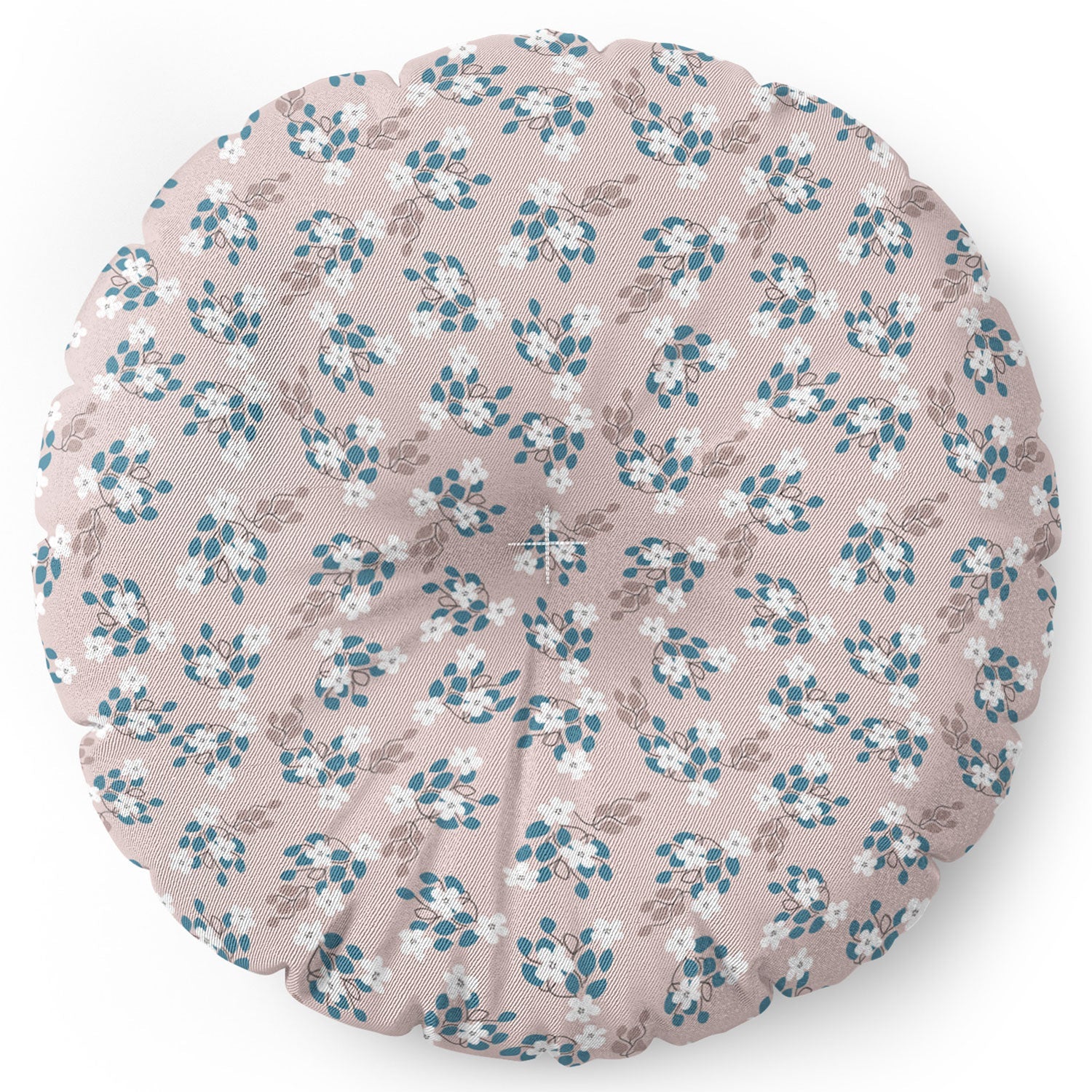 Mirimo Tiny White Flowers Floor Pillow Round