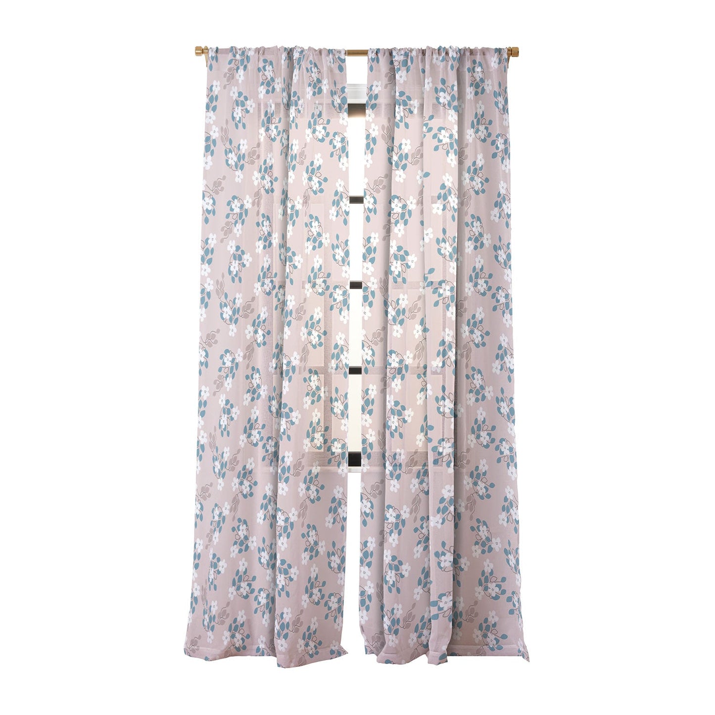Mirimo Tiny White Flowers Sheer Window Curtain