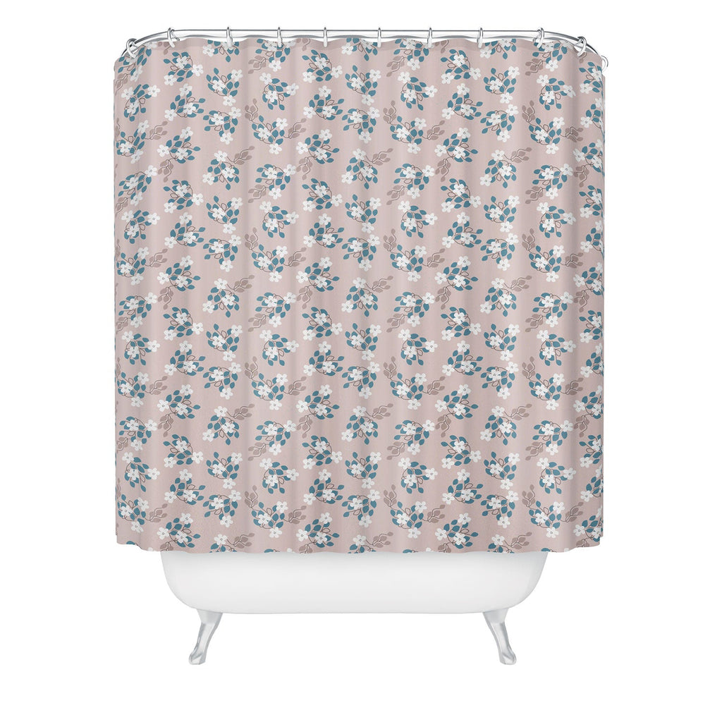 Mirimo Tiny White Flowers Shower Curtain