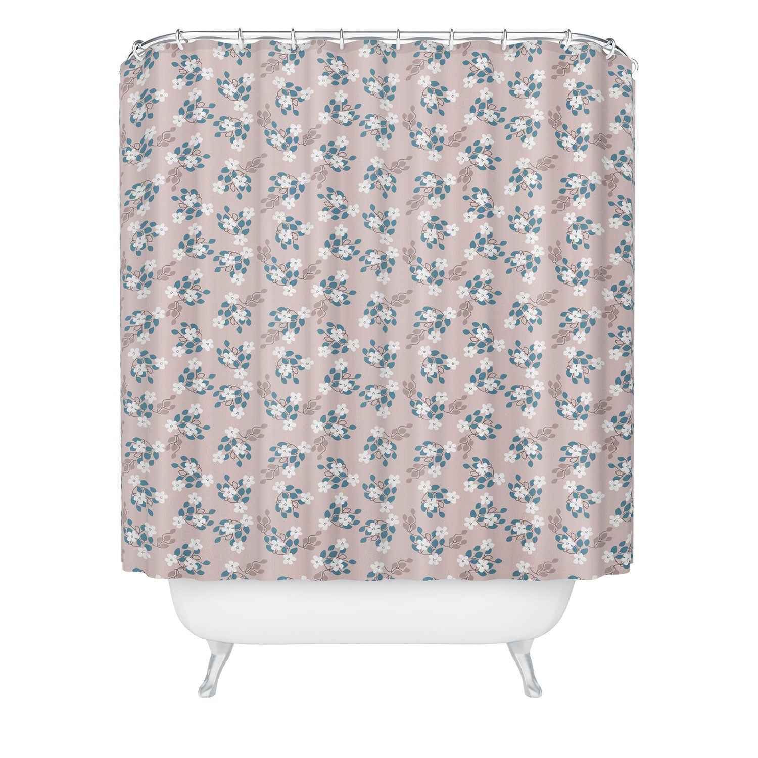 Mirimo Tiny White Flowers Shower Curtain