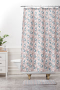 Mirimo Tiny White Flowers Shower Curtain And Mat