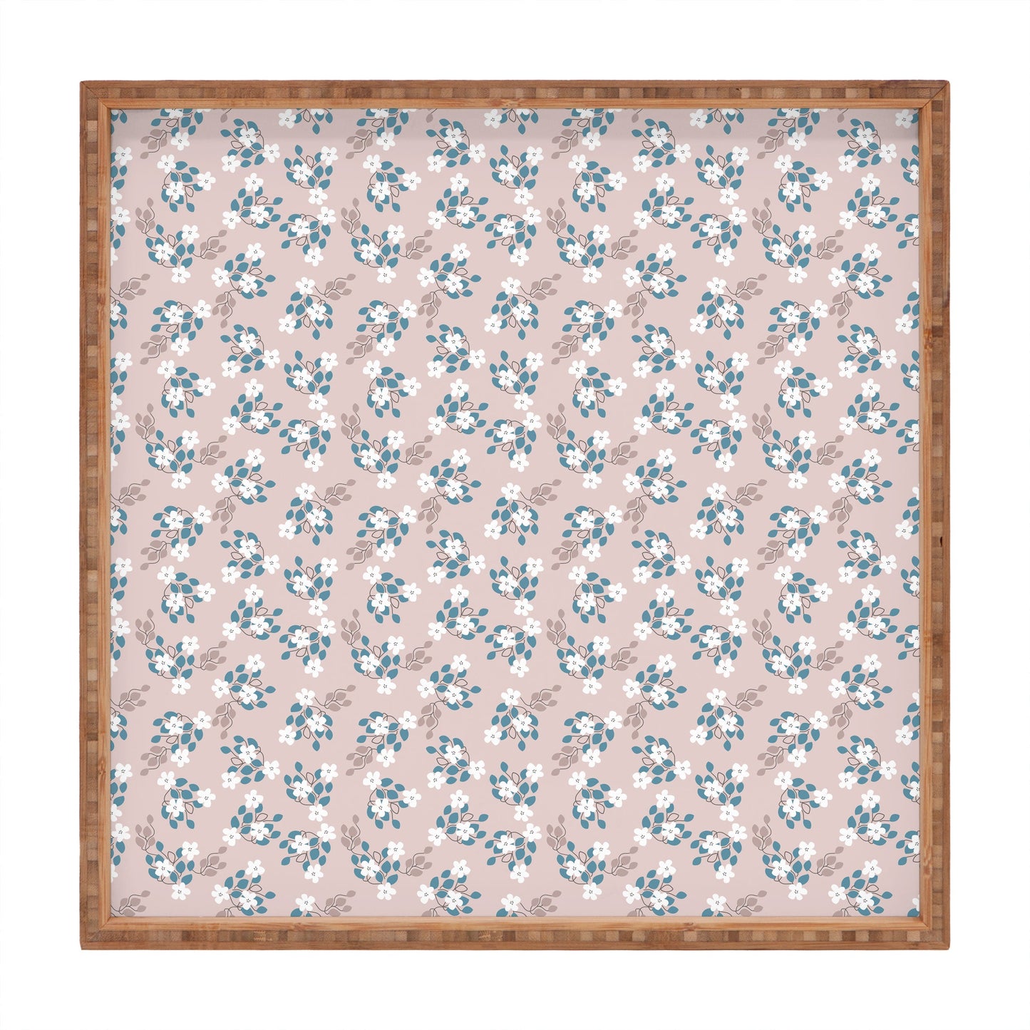 Mirimo Tiny White Flowers Square Tray