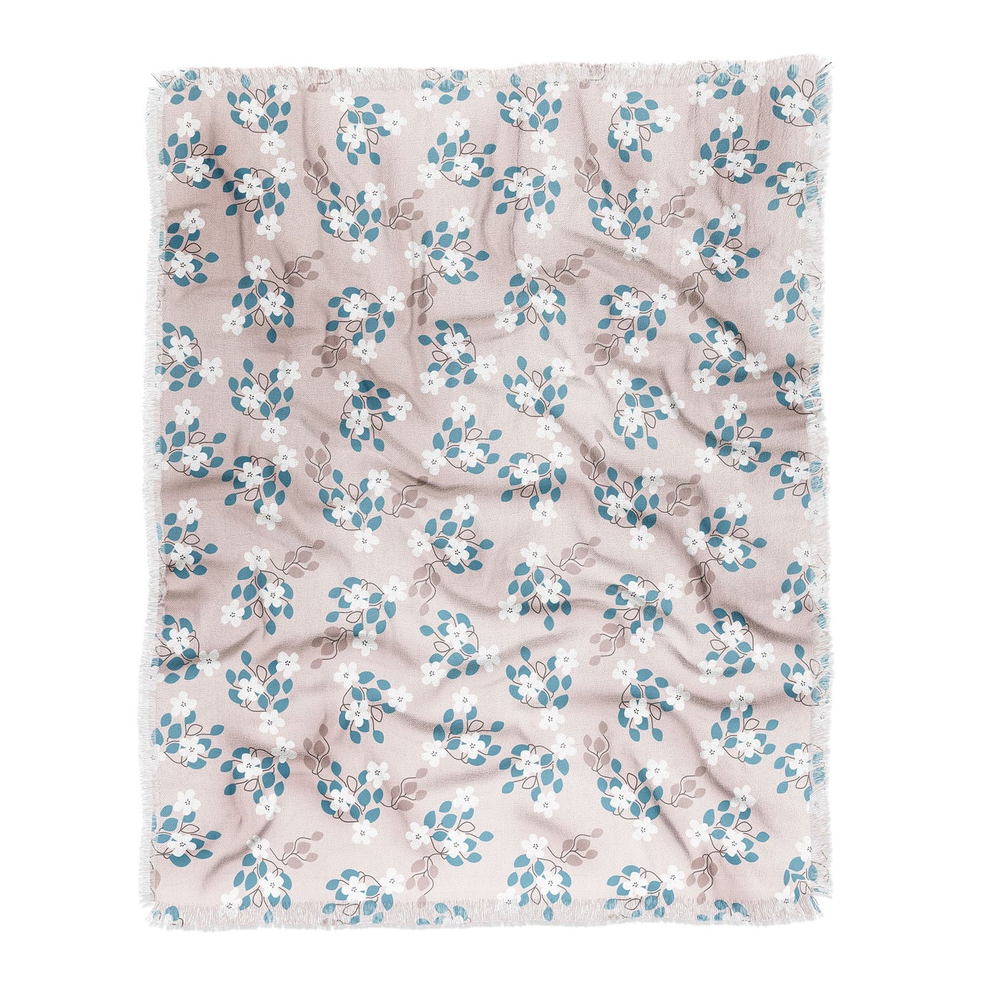 Mirimo Tiny White Flowers Throw Blanket