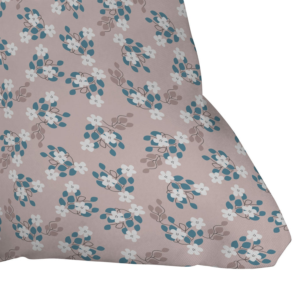 Mirimo Tiny White Flowers Outdoor Throw Pillow