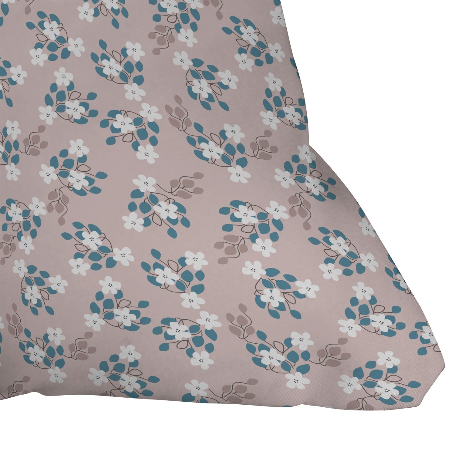 Mirimo Tiny White Flowers Outdoor Throw Pillow