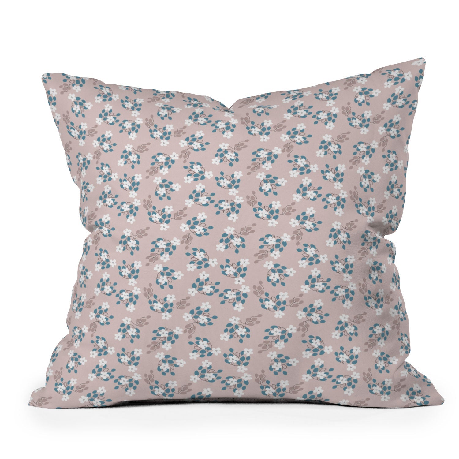 Mirimo Tiny White Flowers Outdoor Throw Pillow