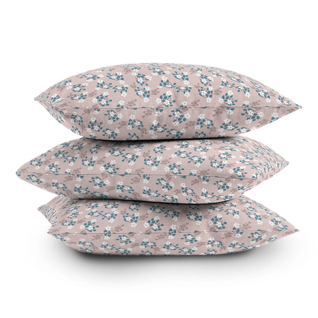 Mirimo Tiny White Flowers Outdoor Throw Pillow