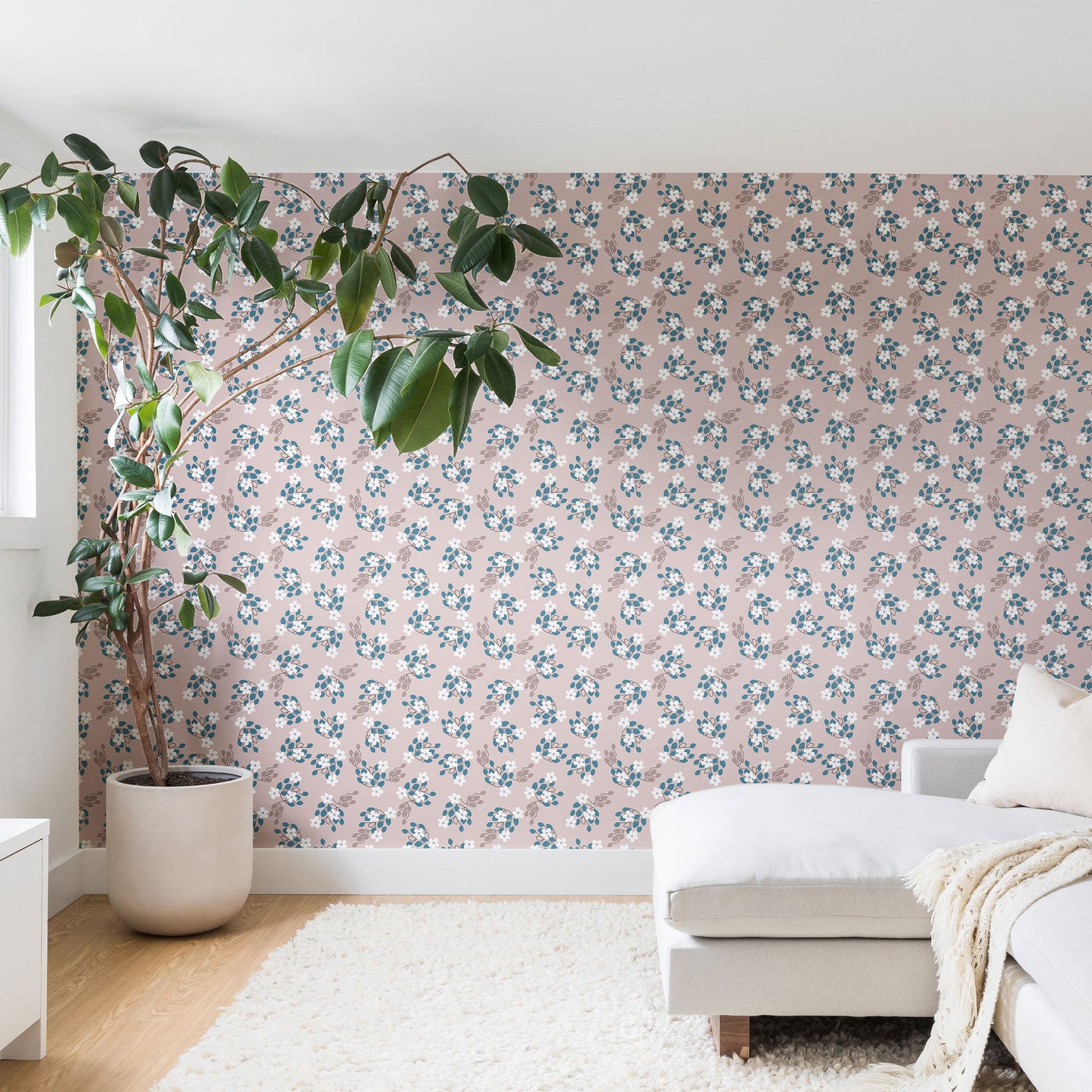Mirimo Tiny White Flowers Wall Mural