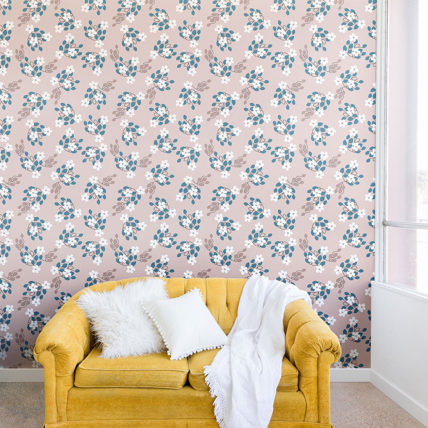 Mirimo Tiny White Flowers Wall Mural
