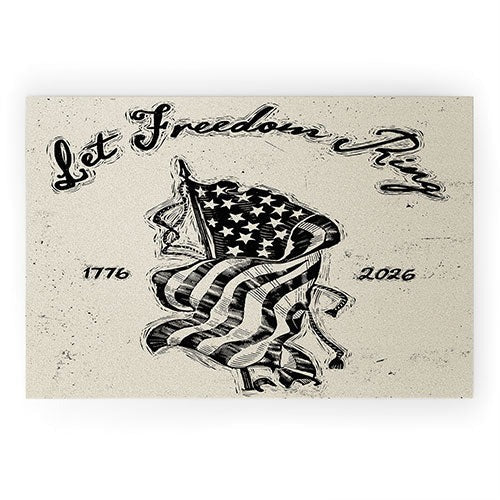 DENY Designs Let Freedom Ring Block Welcome Mat