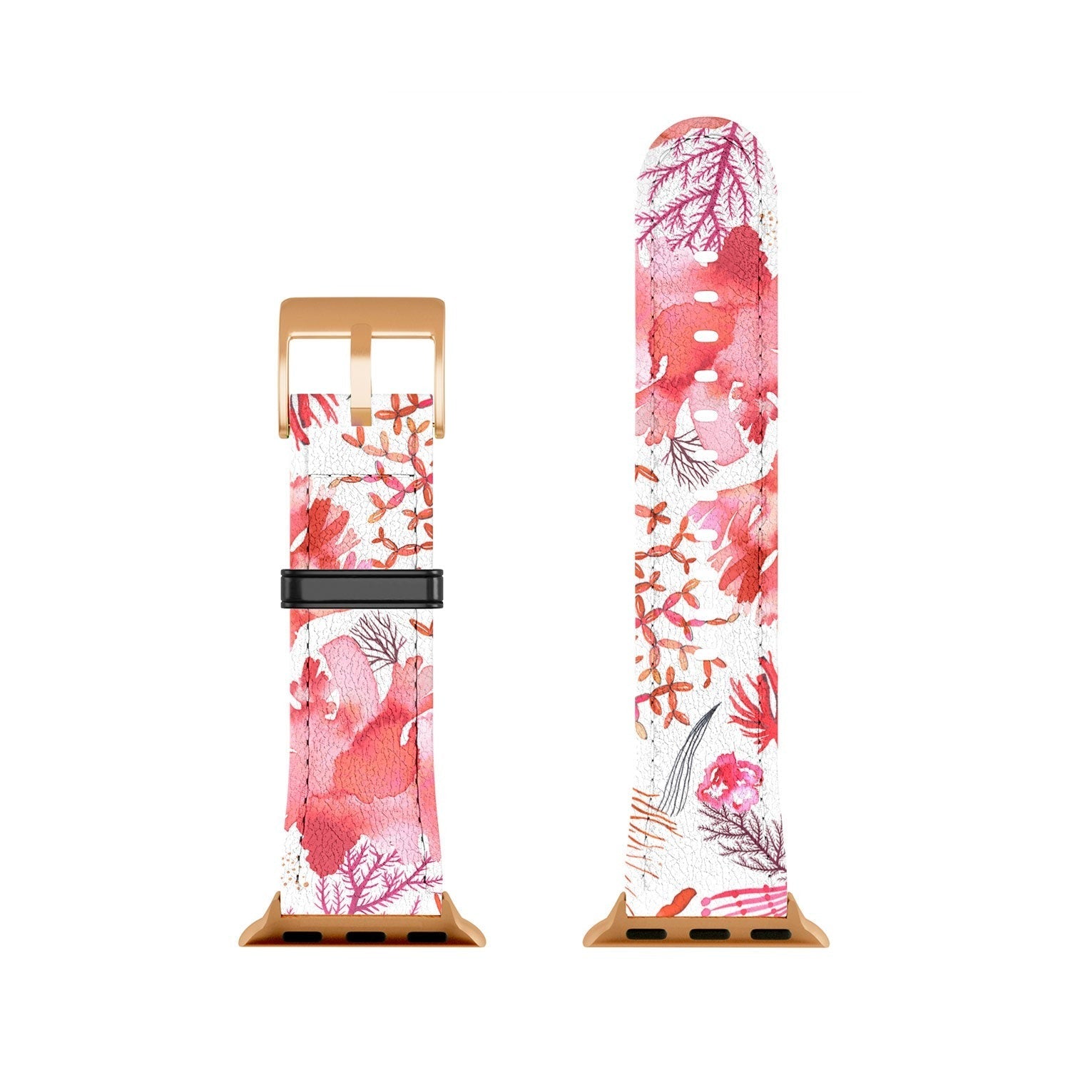 Ninola Design Botanic Retreat Coral Reef Crab Lobster Red Apple Watch Band