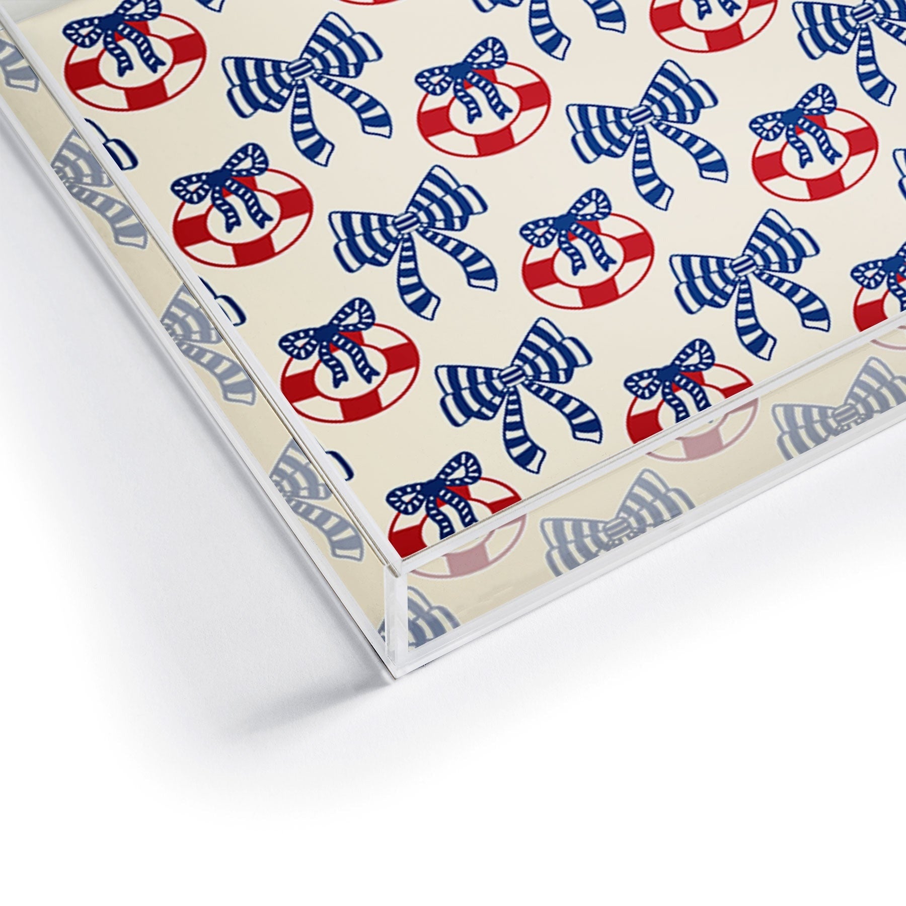 Design by Spark Nautical Christmas Bows Acrylic Tray