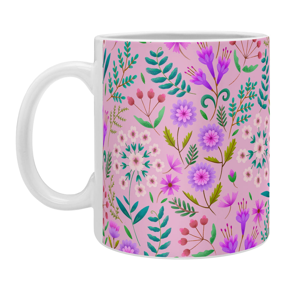 Pimlada Phuapradit Ditsy Purple Floral Half Drop Coffee Mug