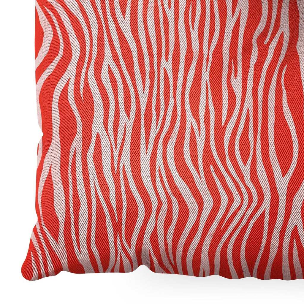 Avenie BR Red Zebra Stripe Floor Pillow Square
