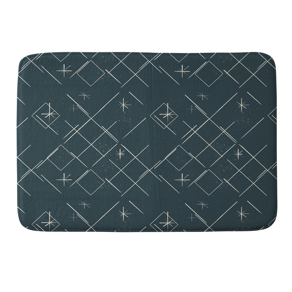 Little Om Starry Web navy Memory Foam Bath Mat