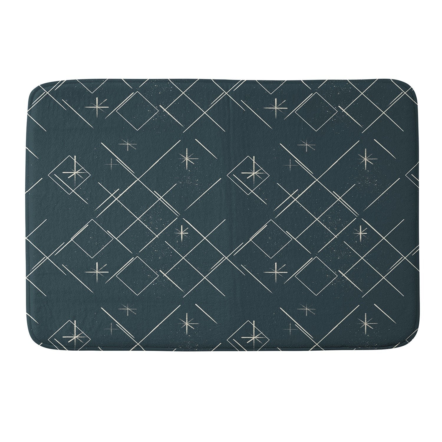 Little Om Starry Web navy Memory Foam Bath Mat