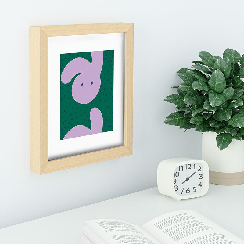 Camilla Foss Pebbles and Rabbit Recessed Framing Rectangle