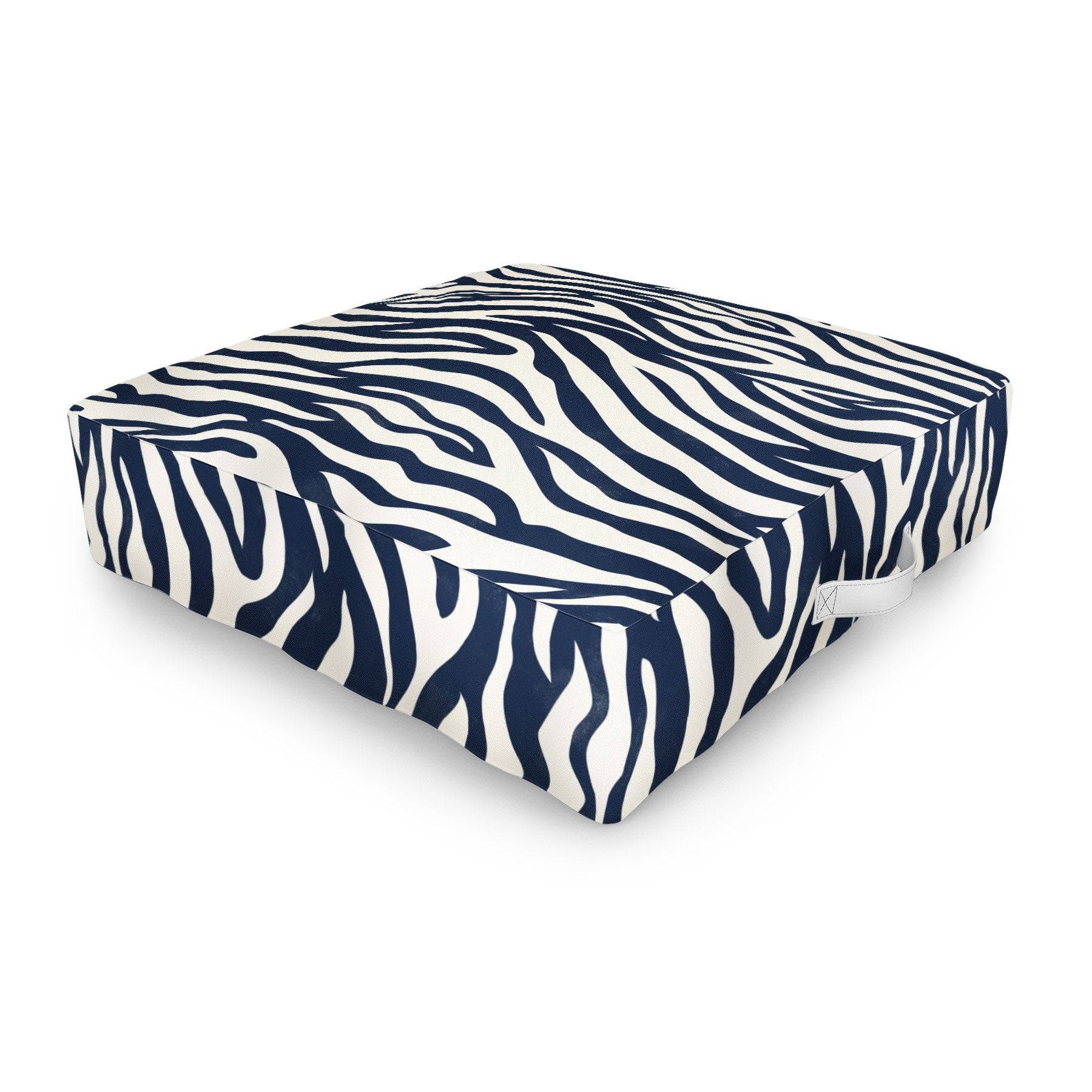 Avenie BR Navy Tiger Stripes Outdoor Floor Cushion