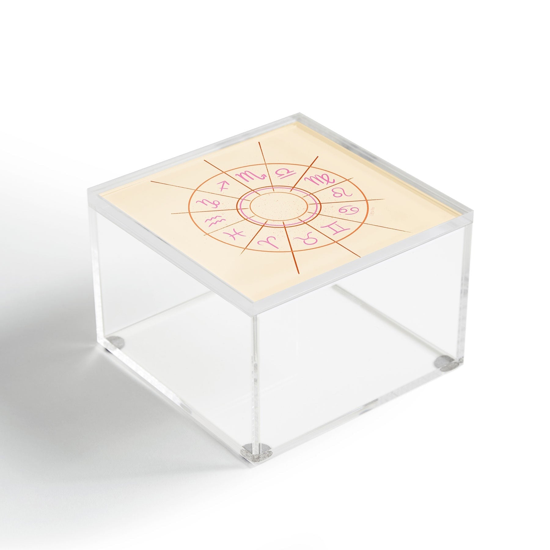 Little Om Zodiac Signs cream Acrylic Box