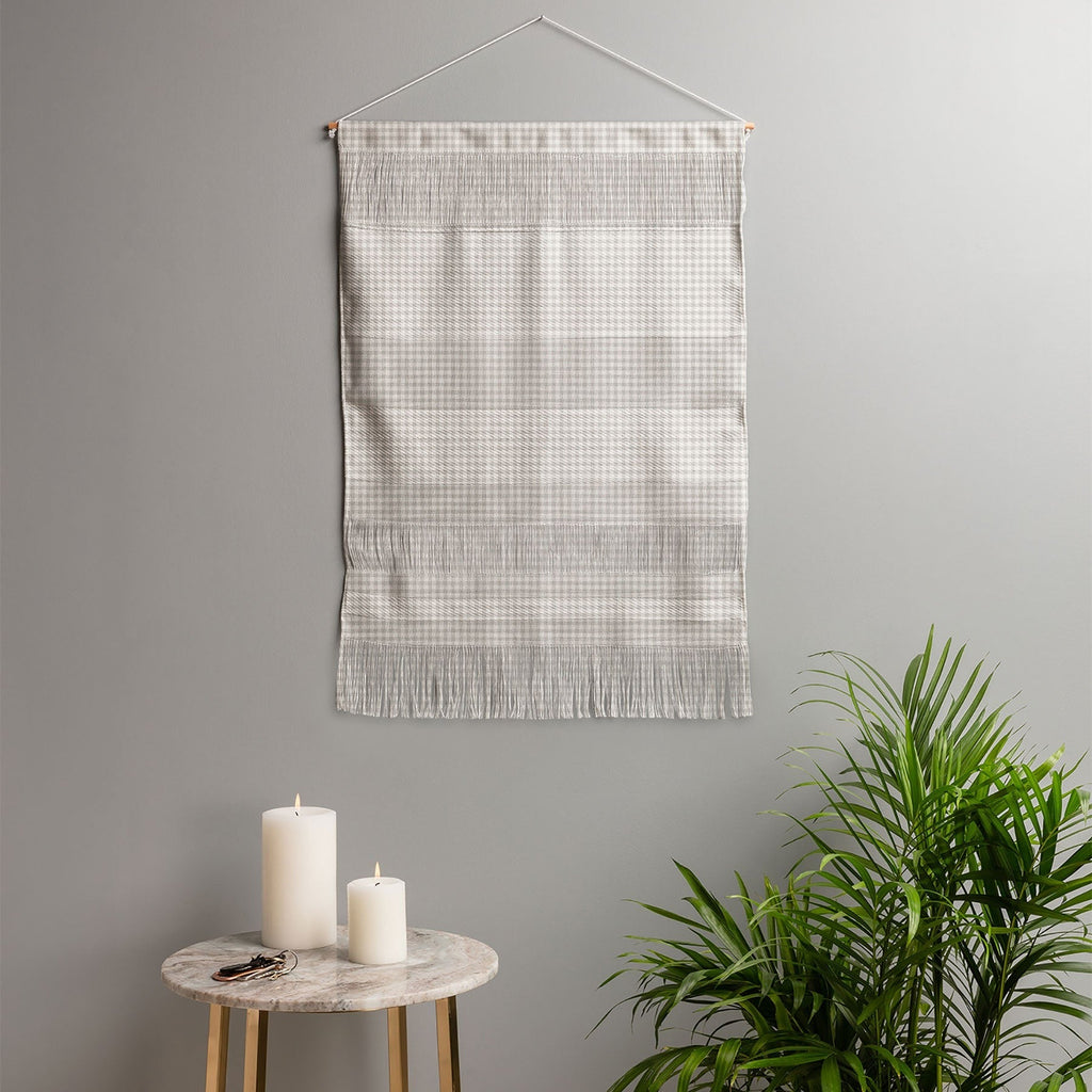 Colour Poems Gingham Plaid Pattern Cloud White Wall Hanging Portrait