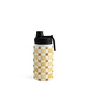 Ninola Design Everyday Artifact Checker Mosaic Tiles Geometry Yellow Water Bottle