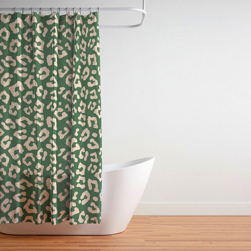 Avenie BR Cheetah Print In Green Shower Curtain