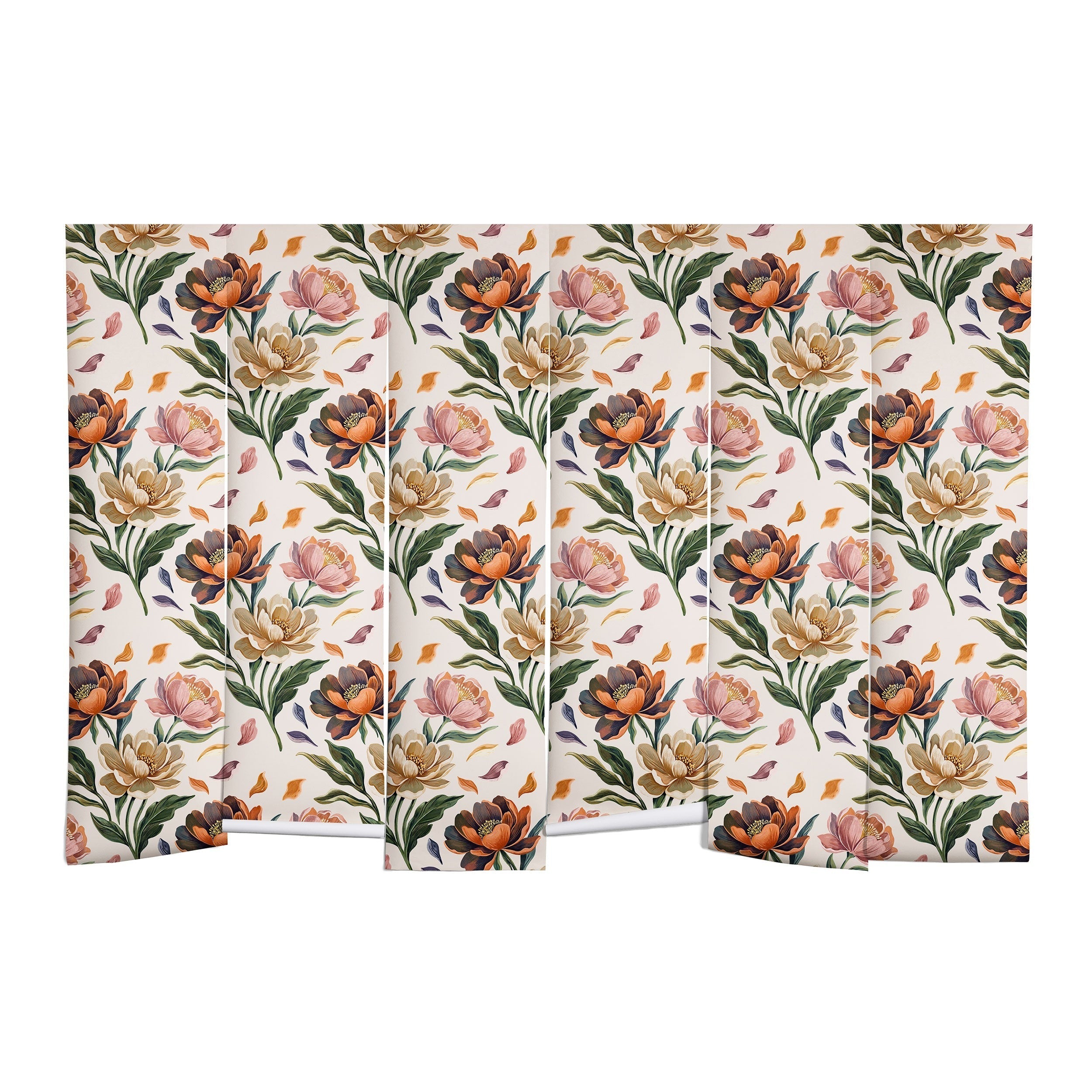 Marta Barragan Camarasa Hand Painted Peony Florals Wall Mural